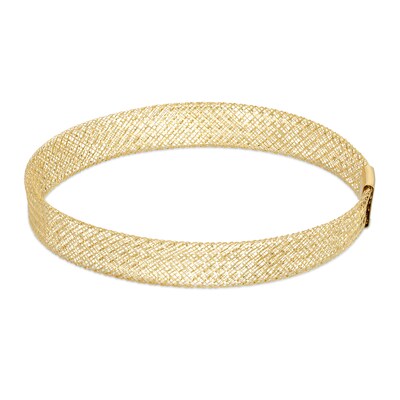 Made in Italy Solid Mesh Chain Stretch Bracelet in 10K Gold - 7"