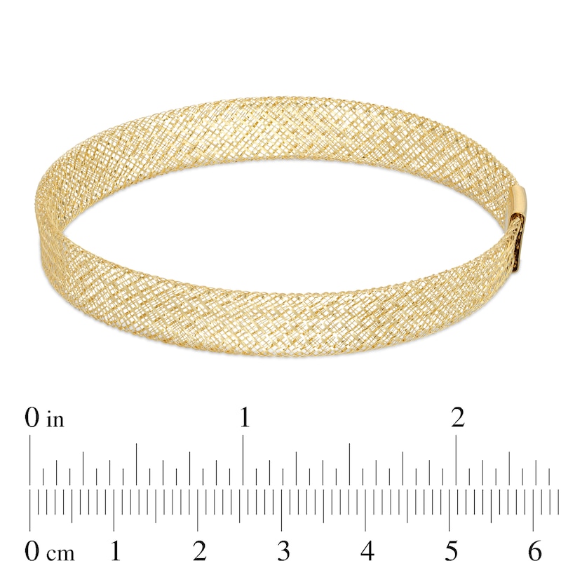 Main Image 2 of Made in Italy Solid Mesh Chain Stretch Bracelet in 10K Gold - 7"