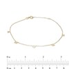 020 Gauge Solid Cable Chain "AMORE" Anklet in 10K Gold - 10"