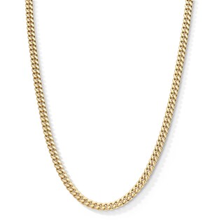 10K Semi-Solid Gold Cuban Curb Chain