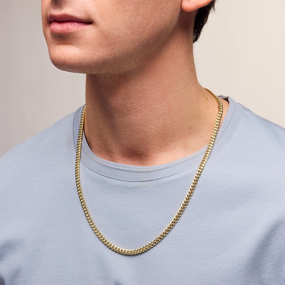 10K Semi-Solid Gold Cuban Curb Chain