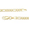 Thumbnail Image 2 of 080 Gauge Diamond-Cut Figaro Chain Bracelet in 10K Hollow Gold - 7.5"