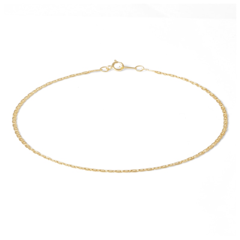 Valentino Chain Anklet in 10K Hollow Gold - 10"