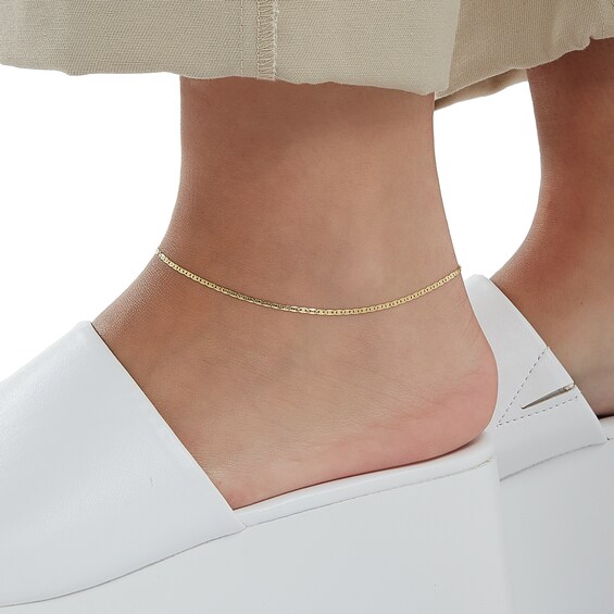 10K Hollow Gold Valentino Chain Anklet
