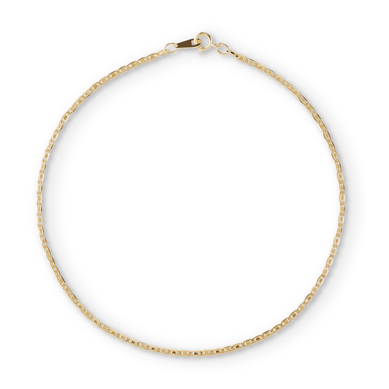 Main Image 5 of 10K Hollow Gold Valentino Chain Anklet
