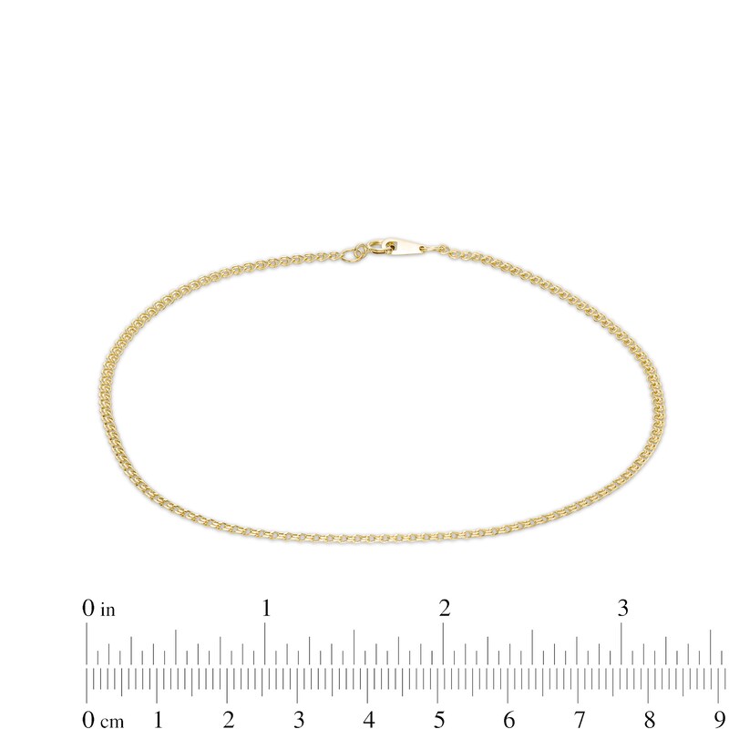 Main Image 2 of 030 Gauge Double Loop Link Chain Anklet in 10K Hollow Gold - 10"