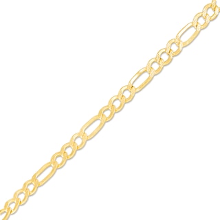 120 Gauge Hollow Figaro Chain Bracelet in 10K Gold - 8.5"