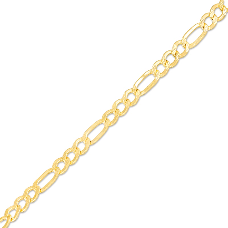 120 Gauge Hollow Figaro Chain Bracelet in 10K Gold - 8.5"