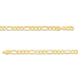 120 Gauge Hollow Figaro Chain Bracelet in 10K Gold - 8.5"