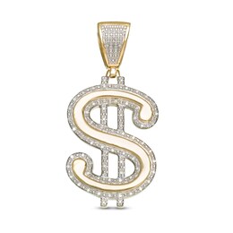 1/10 CT. T.W. Diamond Pavé Dollar Sign Charm in Sterling Silver with 14K Gold Plate