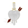 Thumbnail Image 0 of 1/2 CT. T.W. Diamond Dripping Heart with Red Enamel Arrow Charm in 10K Gold