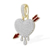 Thumbnail Image 1 of 1/2 CT. T.W. Diamond Dripping Heart with Red Enamel Arrow Charm in 10K Gold