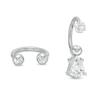 Thumbnail Image 0 of Solid Stainless Steel CZ and Crystal Horseshoe Barbell Set - 16G