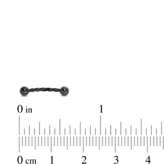 016 Gauge Twisted Curved and Horseshoe Barbell Set in Stainless Steel with Black Ion-Plate
