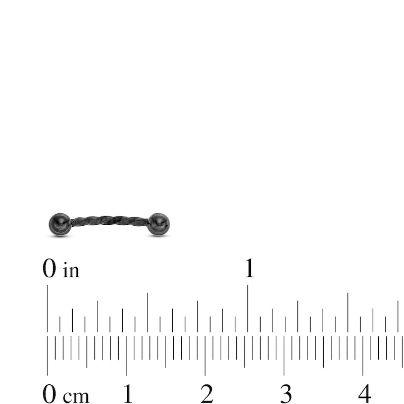 Main Image 2 of 016 Gauge Twisted Curved and Horseshoe Barbell Set in Stainless Steel with Black Ion-Plate