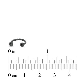 016 Gauge Twisted Curved and Horseshoe Barbell Set in Stainless Steel with Black Ion-Plate