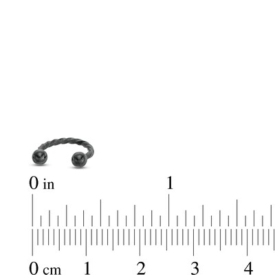 016 Gauge Twisted Curved and Horseshoe Barbell Set in Stainless Steel with Black Ion-Plate