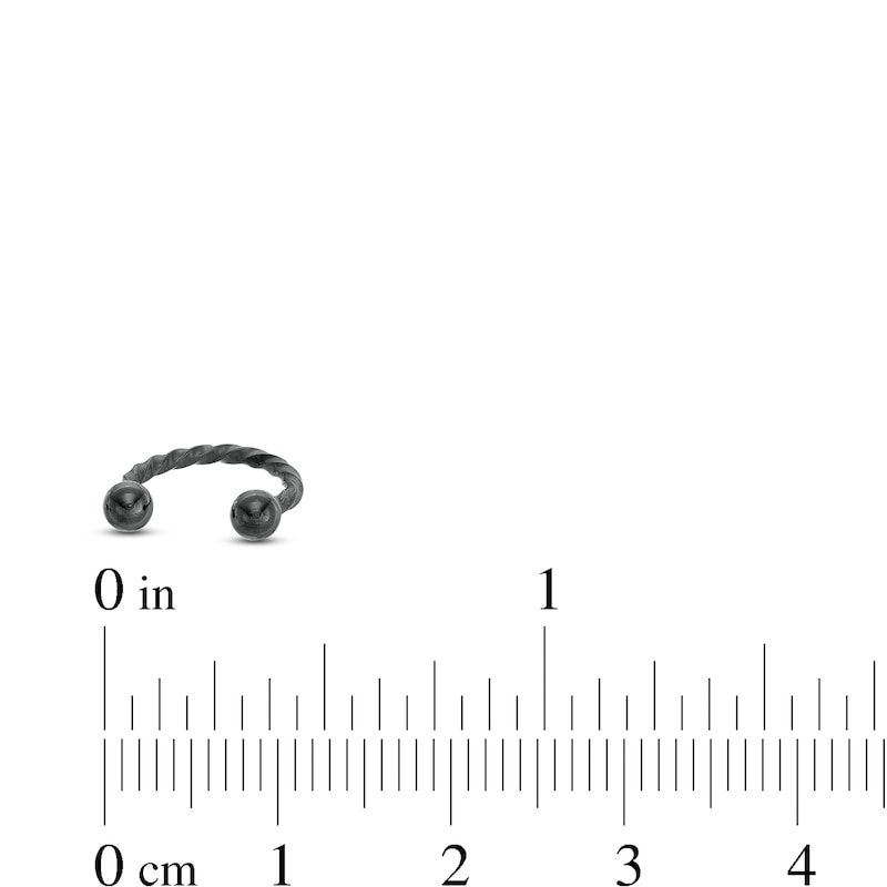 Main Image 3 of 016 Gauge Twisted Curved and Horseshoe Barbell Set in Stainless Steel with Black Ion-Plate