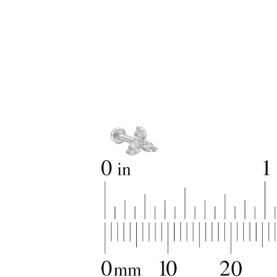 Solid Stainless Steel CZ and Crystal Stud Set - 18G 1/4"