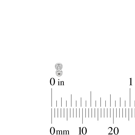 Solid Stainless Steel CZ and Crystal Stud Set - 18G 1/4"