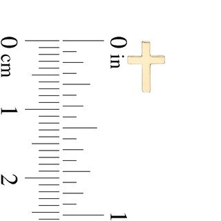 Child's Cross Stud Earrings in 14K Gold