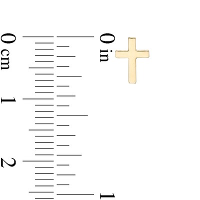 Child's Cross Stud Earrings in 14K Gold