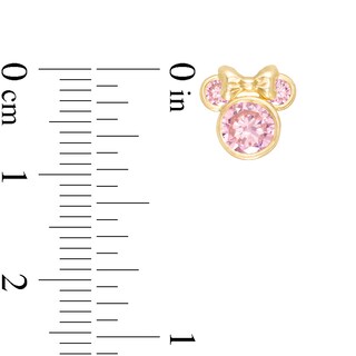 Child's Pink Cubic Zirconia ©Disney Minnie Mouse Stud Earrings in 10K Gold