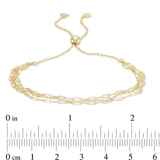 Solid Cable Chain Multi-Strand Bolo Bracelet in 10K Gold - 9"