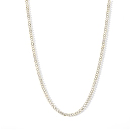 Diamond-Cut 080 Gauge Curb Chain Necklace in 10K Semi-Solid Two-Tone Gold - 16&quot;