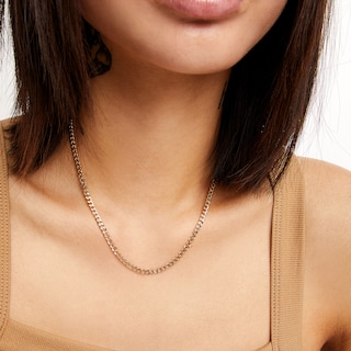 10K Semi-Solid Gold Diamond-Cut Curb Two-Tone Chain