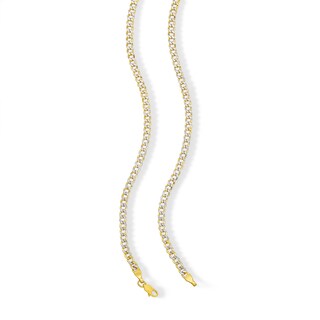 10K Semi-Solid Gold Diamond-Cut Curb Two-Tone Chain