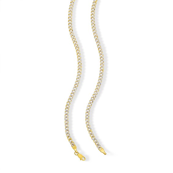 10K Semi-Solid Gold Diamond-Cut Curb Two-Tone Chain
