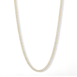10K Semi-Solid Gold Diamond-Cut Curb Two-Tone Chain - 18&quot;