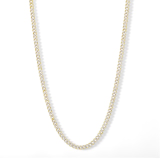 10K Semi-Solid Gold Diamond-Cut Curb Two-Tone Chain - 18"