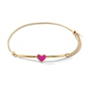 Thumbnail Image 0 of Child's Pink Heart Bolo Bracelet in 10K Gold - 7"