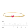 Thumbnail Image 1 of Child's Pink Heart Bolo Bracelet in 10K Gold - 7"