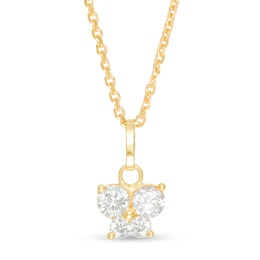 Child's Cubic Zirconia Butterfly Pendant in 10K Gold - 15&quot;