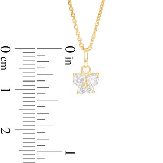 Child's Cubic Zirconia Butterfly Pendant in 10K Gold - 15"