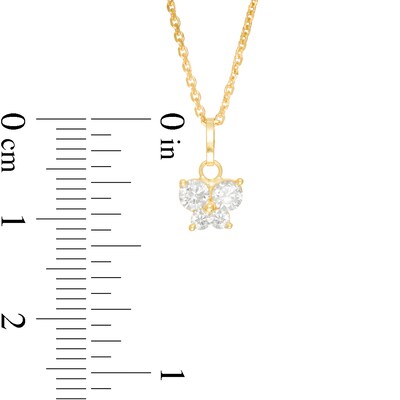 Child's Cubic Zirconia Butterfly Pendant in 10K Gold - 15"