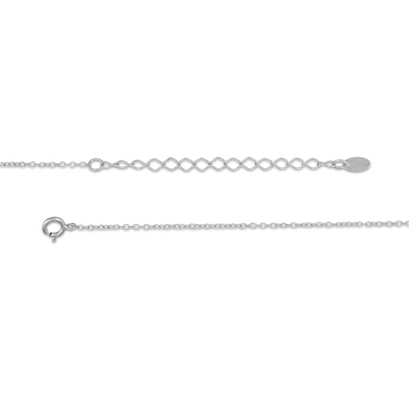 Main Image 2 of Child's Iridescent Cubic Zirconia Blue Enamel Cupcake Pendant in Sterling Silver - 15"