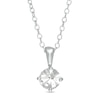 Thumbnail Image 1 of Child's Crystal Solitaire Pendant in Sterling Silver - 15"