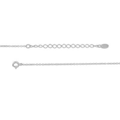 Child's Crystal Solitaire Pendant in Sterling Silver - 15"