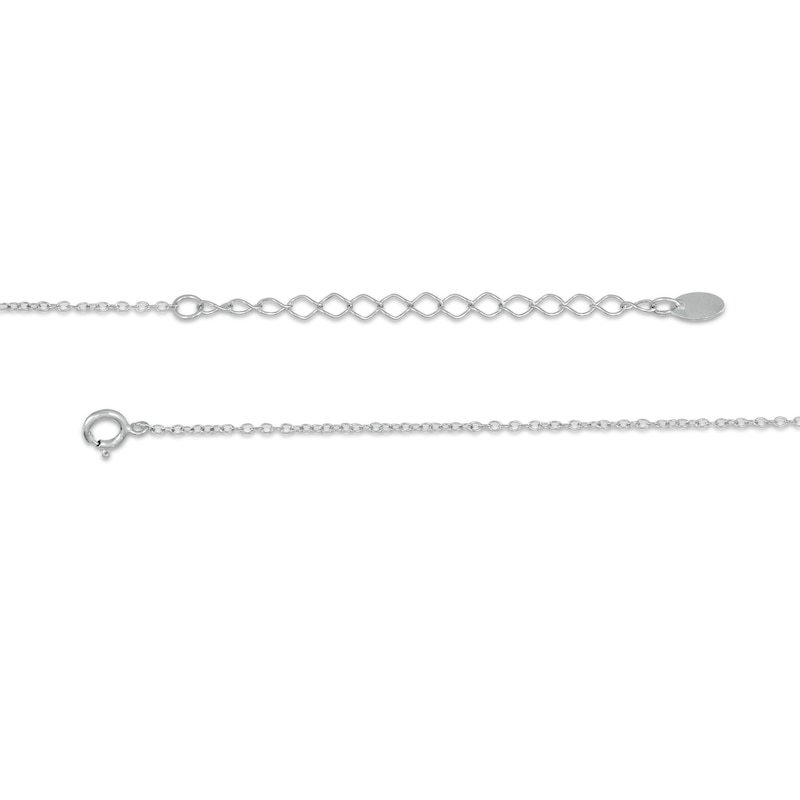Main Image 2 of Child's Crystal Solitaire Pendant in Sterling Silver - 15"
