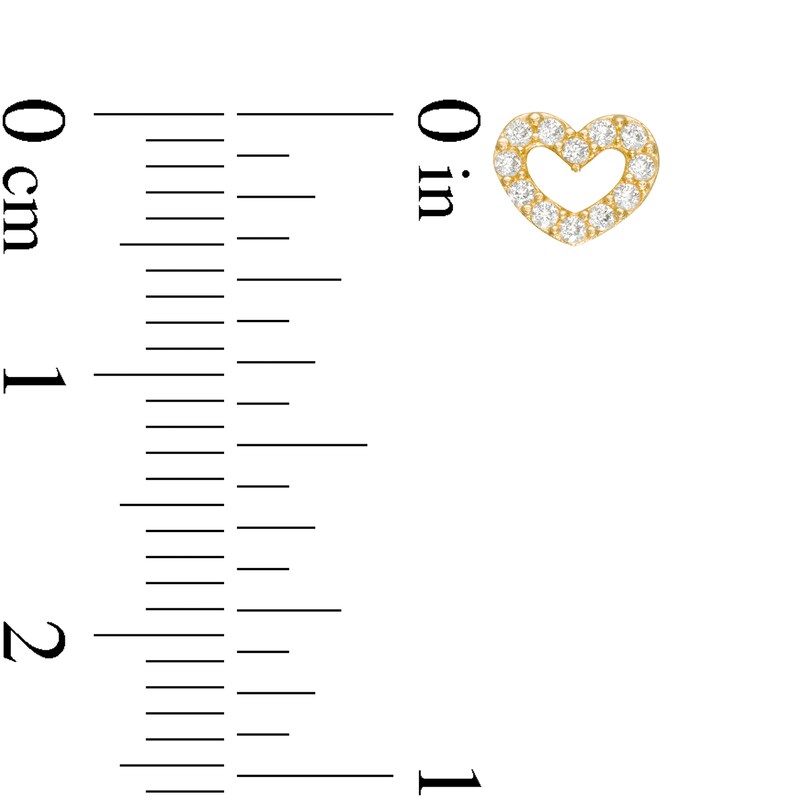 Child's Cubic Zirconia Heart and Arrow Mismatch Stud Earrings in 10K Gold