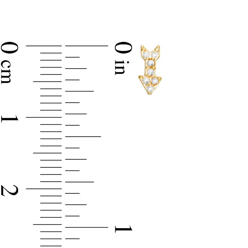 Child's Cubic Zirconia Heart and Arrow Mismatch Stud Earrings in 10K Gold