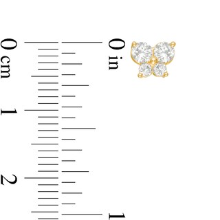 Child's Cubic Zirconia Butterfly Stud Earrings in 10K Gold