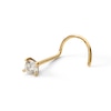 Thumbnail Image 2 of 018 Gauge Diamond Accent Solitaire Nose Screw Barbell in 14K Gold - 1/4"