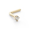 Thumbnail Image 1 of 018 Gauge Diamond Accent Solitaire Nose L-Shape Barbell in 14K Gold - 1/4"