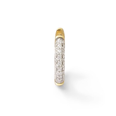 Single 016 Gauge Diamond Accent Dome Cartilage Hoop Earring in 14K Gold - 3/8"