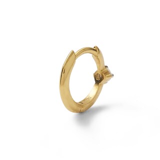 Single 016 Gauge 1/20 CT. T.W. Diamond Solitaire Cartilage Hoop Earring in 14K Gold - 3/8"
